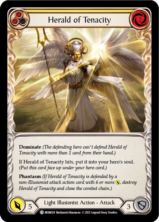 Herald of Tenacity (Yellow) [MON024] [Monarch] 1st Edition Normal