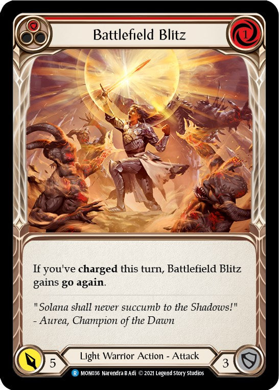 Battlefield Blitz (Red) [MON036] [Monarch] Unlimited Edition Rainbow Foil