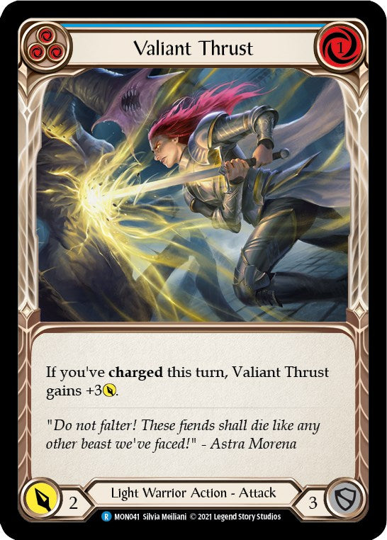 Valiant Thrust (Blue) [MON041] [Monarch] 1st Edition Normal