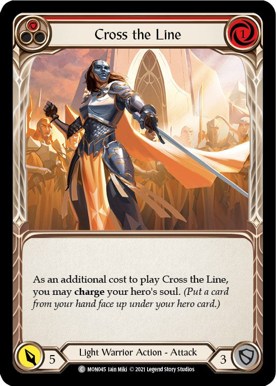 Cross the Line (Red) [MON045] [Monarch] 1st Edition Rainbow Foil