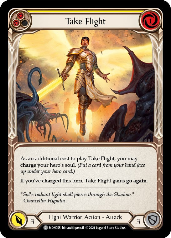 Take Flight (Yellow) [MON055] [Monarch] Unlimited Edition Rainbow Foil