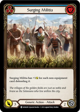 Surging Militia (Blue) [MON289] [Monarch] 1st Edition Rainbow Foil