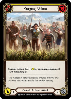 Surging Militia (Yellow) [MON288] [Monarch] 1st Edition Rainbow Foil