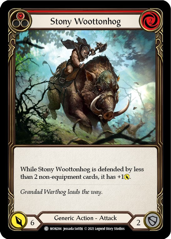 Stony Woottonhog (Red) [MON284] [Monarch] Unlimited Edition Rainbow Foil