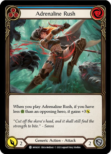 Adrenaline Rush (Blue) [MON265] [Monarch] 1st Edition Rainbow Foil