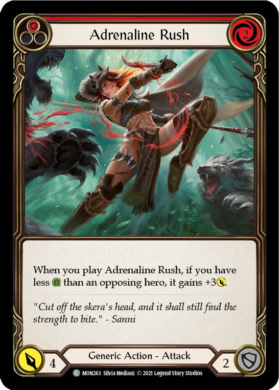 Adrenaline Rush (Red) [MON263] [Monarch] Unlimited Edition Rainbow Foil