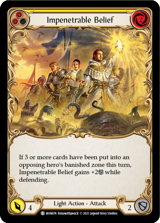 Impenetrable Belief (Yellow) [MON076] [Monarch] Unlimited Edition Rainbow Foil