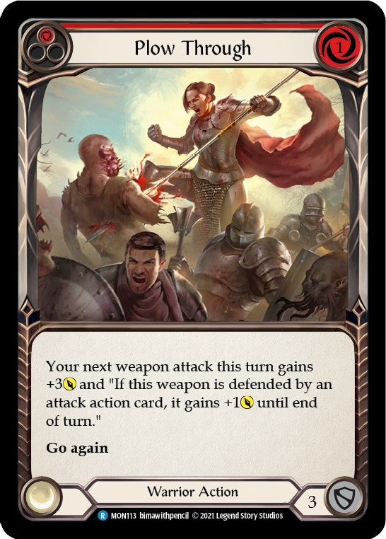Plow Through (Red) [MON113] [Monarch] Unlimited Edition Rainbow Foil