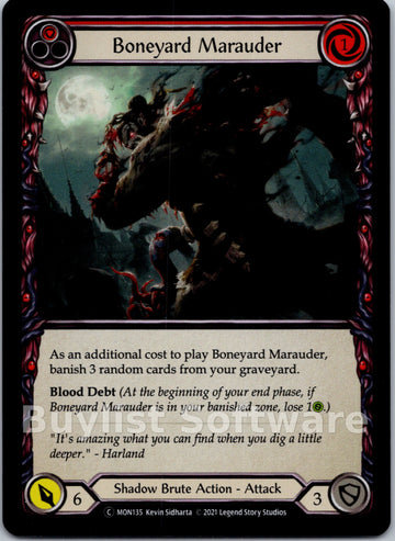 Boneyard Marauder (Red) [MON135] [Monarch] Unlimited Edition Rainbow Foil