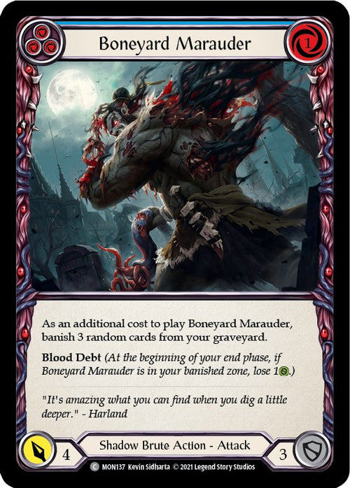 Boneyard Marauder (Blue) [MON137] [Monarch] Unlimited Edition Rainbow Foil