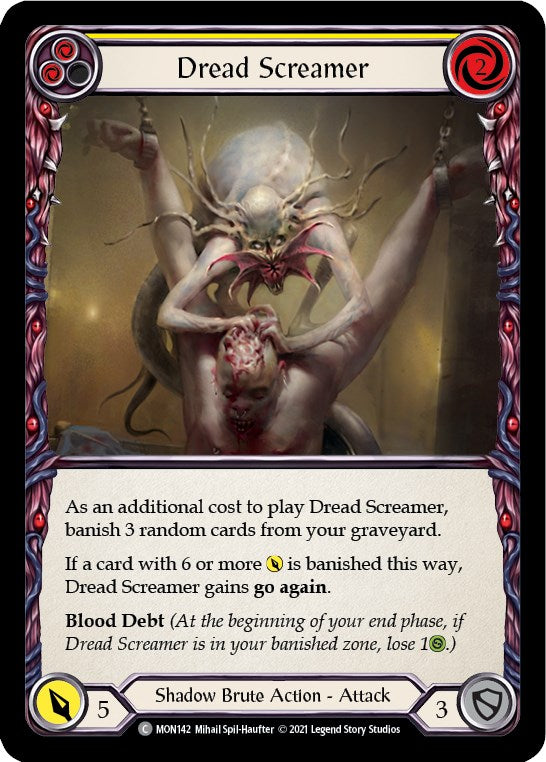 Dread Screamer (Yellow) [MON142] [Monarch] Unlimited Edition Rainbow Foil