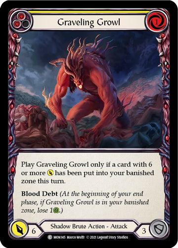 Graveling Growl (Yellow) [MON145] [Monarch] 1st Edition Normal
