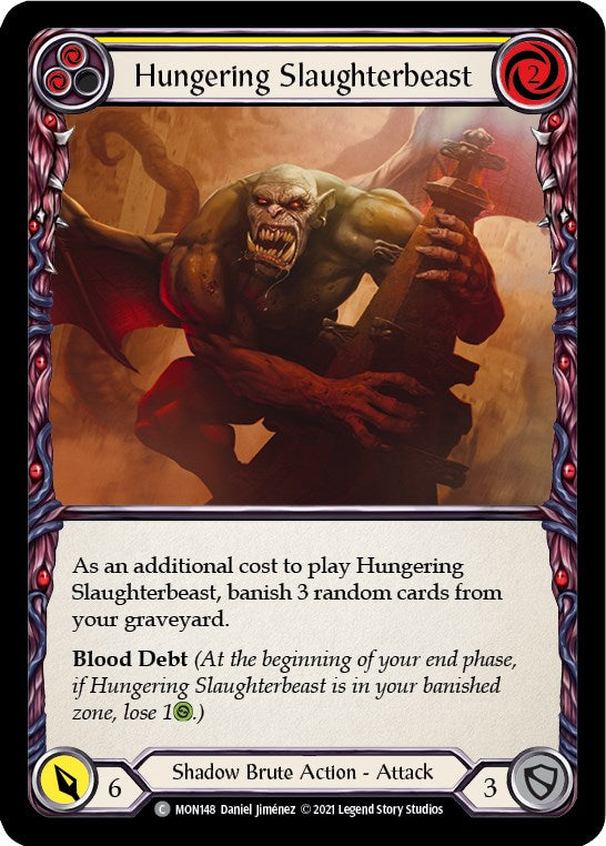 Hungering Slaughterbeast (Yellow) [MON148] [Monarch] 1st Edition Normal