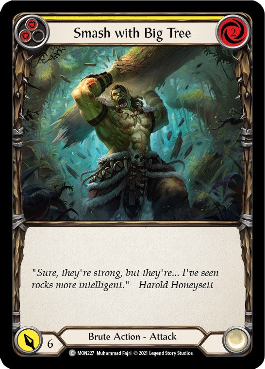 Smash with Big Tree (Yellow) [MON227] [Monarch] Unlimited Edition Rainbow Foil