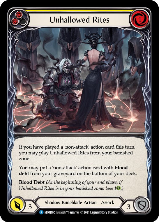 Unhallowed Rites (Yellow) [MON160] [Monarch] 1st Edition Rainbow Foil