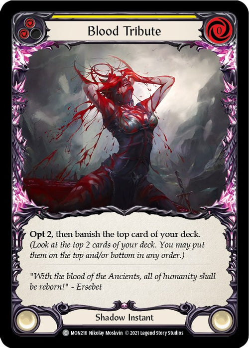 Blood Tribute (Yellow) [MON216] [Monarch] 1st Edition Normal