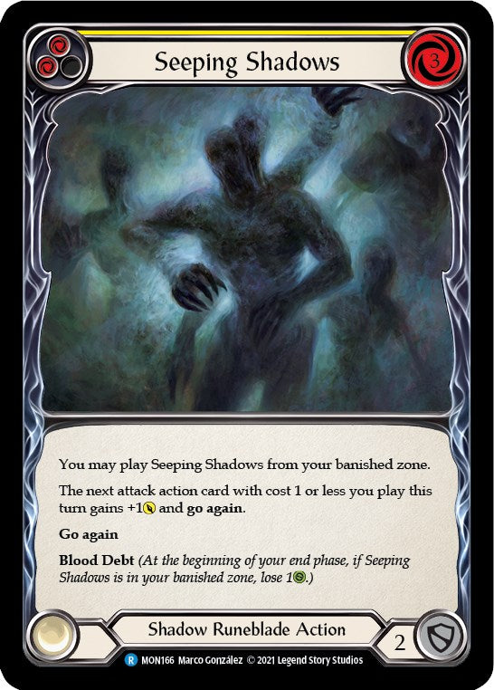 Seeping Shadows (Yellow) [MON166] [Monarch] 1st Edition Normal