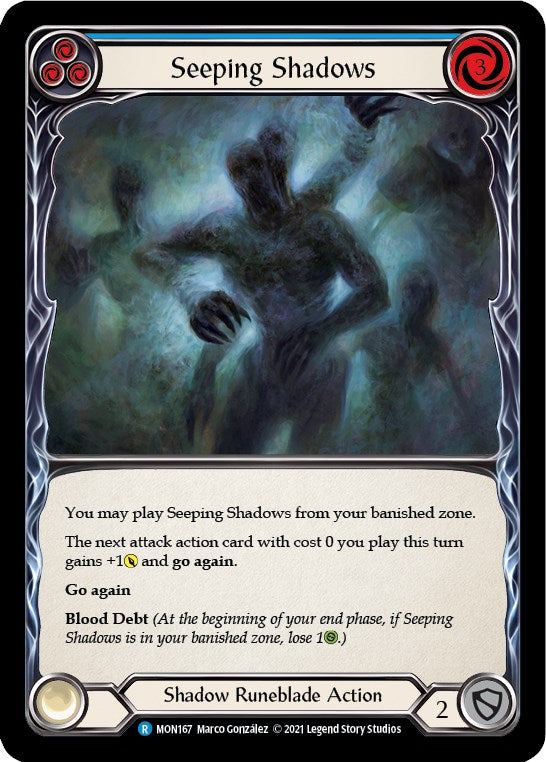 Seeping Shadows (Blue) [MON167] [Monarch] Unlimited Edition Rainbow Foil