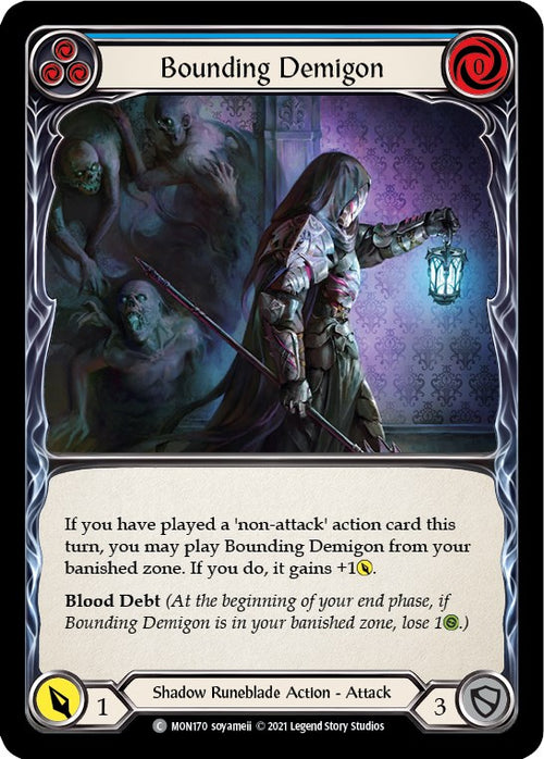 Bounding Demigon (Blue) [MON170] [Monarch] Unlimited Edition Rainbow Foil