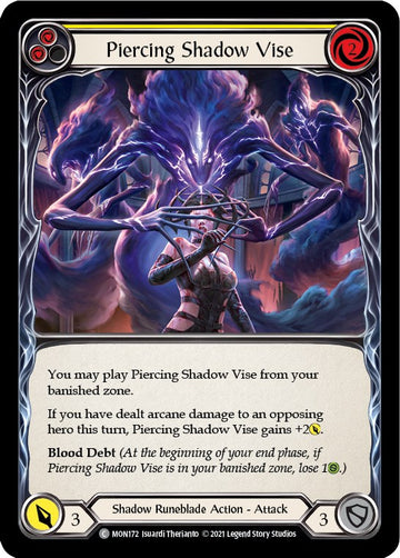 Piercing Shadow Vise (Yellow) [MON172] [Monarch] Unlimited Edition Rainbow Foil