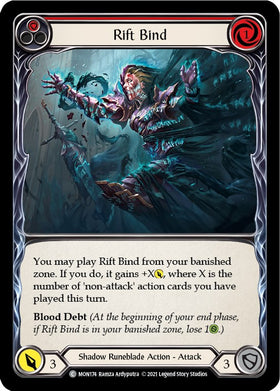 Rift Bind (Red) [MON174] [Monarch] Unlimited Edition Rainbow Foil