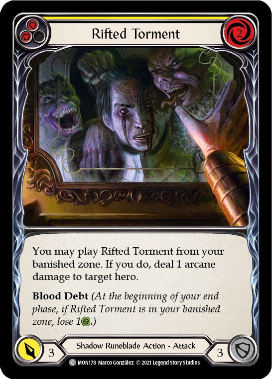 Rifted Torment (Yellow) [MON178] [Monarch] Unlimited Edition Rainbow Foil