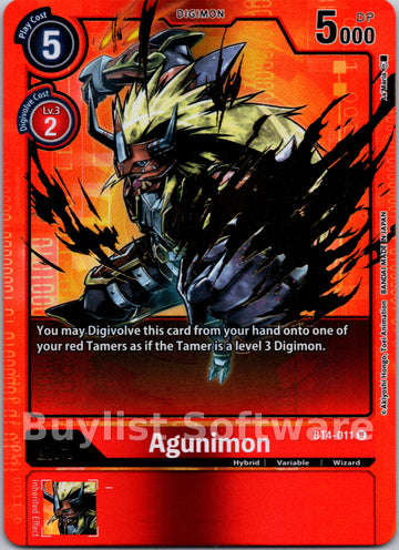 Agunimon (Alternate Art) [BT4-011] [Great Legend] Foil