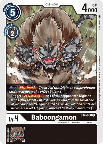 Baboongamon [BT4-068 U] [Great Legend]
