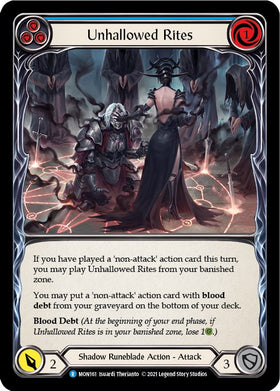 Unhallowed Rites (Blue) [MON161] [Monarch] 1st Edition Rainbow Foil