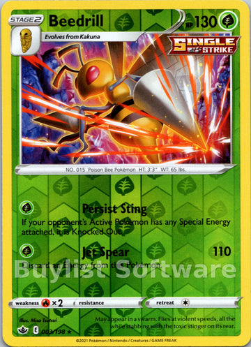 Beedrill [003/198] [Chilling Reign] Reverse Holofoil