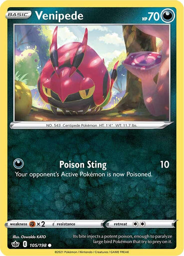 Venipede [105/198] [Chilling Reign] Reverse Holofoil