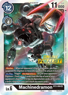 Machinedramon - BT2-066 (2021 Championship Online Regional) [Online Finalist] [BT2-066] [Release Special Booster 1.0] Foil