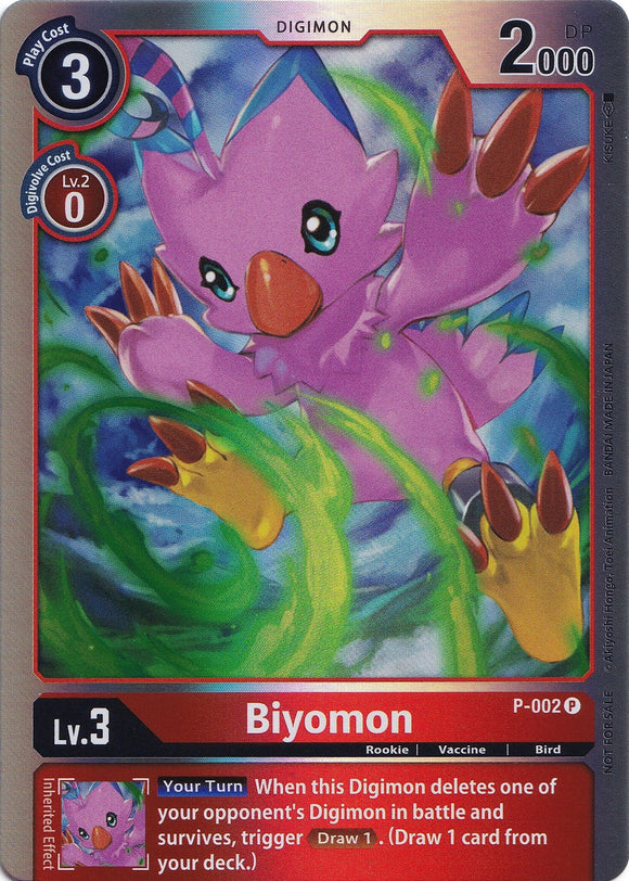 Biyomon (Rainbow Foil) [P-002] [Digimon Promotion Cards] Foil