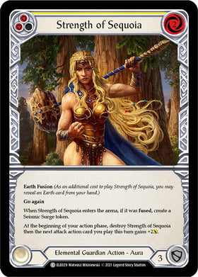 Strength of Sequoia (Yellow) [ELE029] [Tales of Aria] 1st Edition Rainbow Foil