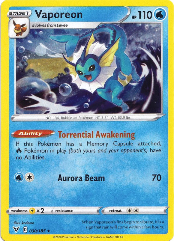Vaporeon (Cosmos Holo) [030/185] [Vivid Voltage] Holofoil