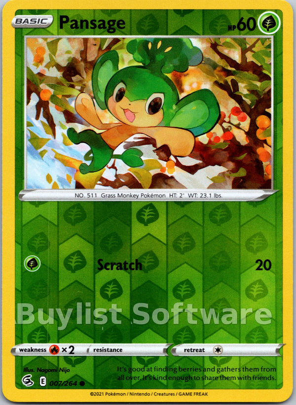 Pansage [007/264] [Fusion Strike] Reverse Holofoil