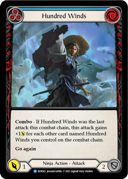 Hundred Winds (Blue) [EVR043] [Everfest] 1st Edition Rainbow Foil