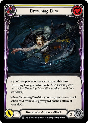 Drowning Dire (Yellow) [EVR111] [Everfest] 1st Edition Rainbow Foil