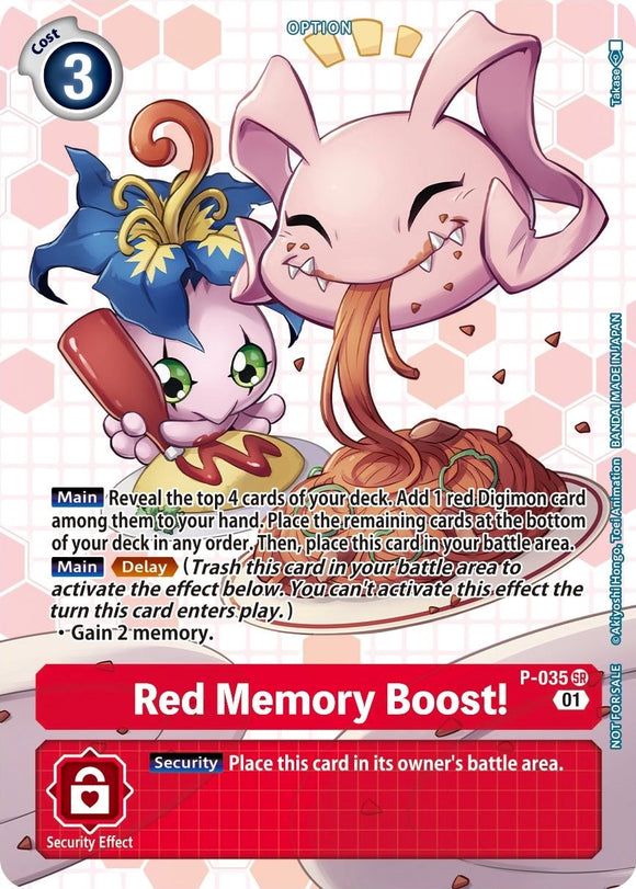 Red Memory Boost! (Next Adventure Box Promotion Pack) [P-035] [Digimon Promotion Cards] Foil