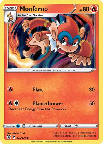 Monferno [025/172] [Brilliant Stars] Reverse Holofoil