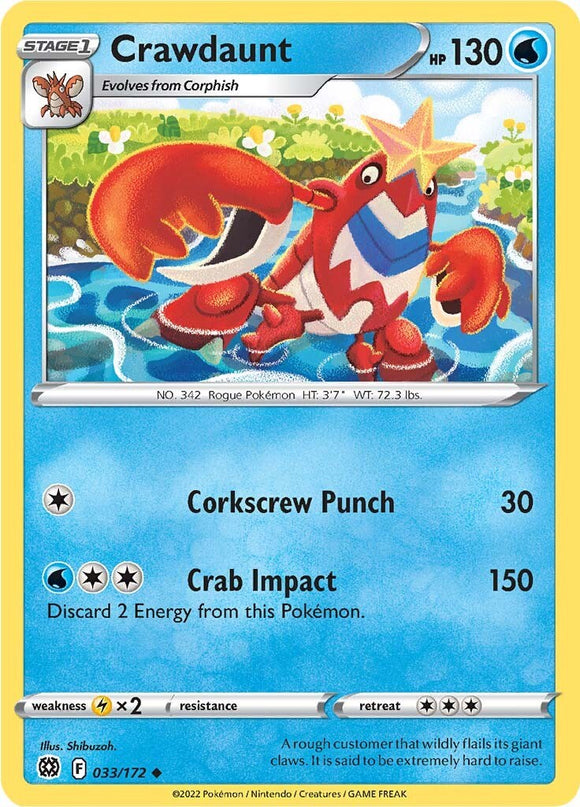 Crawdaunt [033/172] [Brilliant Stars] Reverse Holofoil