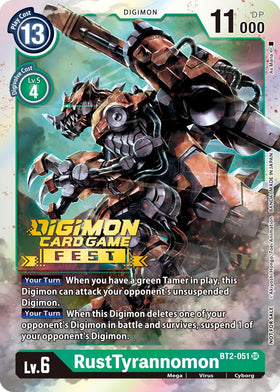 RustTyrannomon (Digimon Card Game Fest 2022) [BT2-051] [Release Special Booster 1.0] Foil