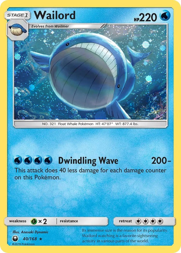 Wailord (Cosmos Holo) [040/168] [Blister Exclusives] Holofoil