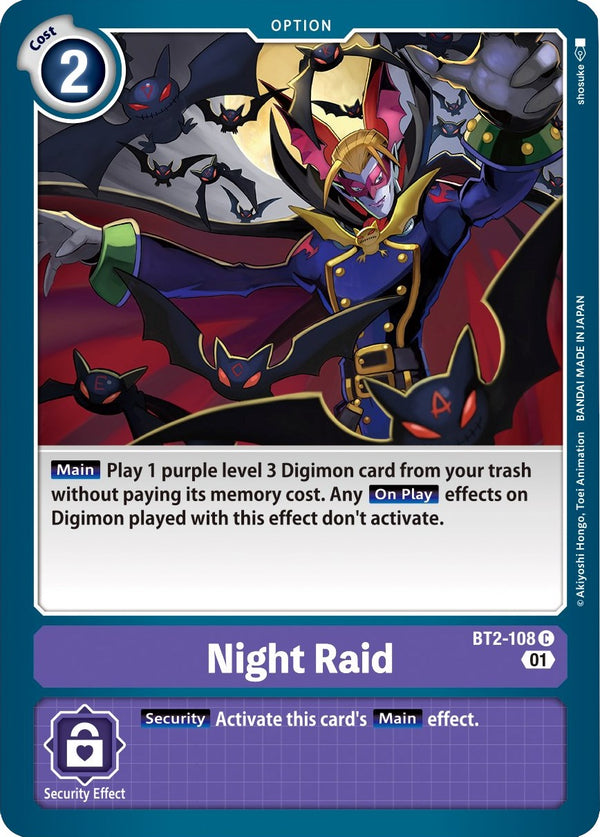 Night Raid (Parallel Rare) [BT2-108] [Starter Deck 10: Parallel World Tactician]