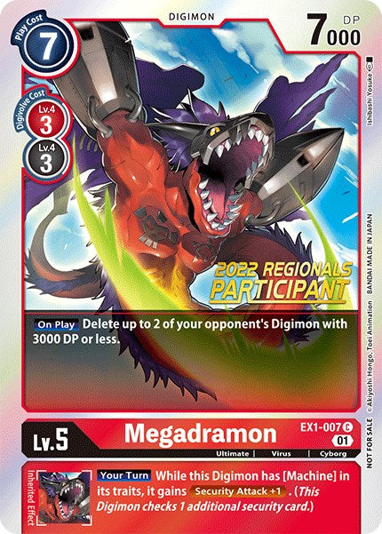Megadramon (2022 Championship Online Regional) [Online Participant] [EX1-007] [Classic Collection] Foil
