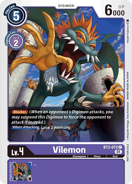 Vilemon - BT2-072 (Tamer Party Vol. 4 Promo) [BT2-072] [Release Special Booster 1.0]