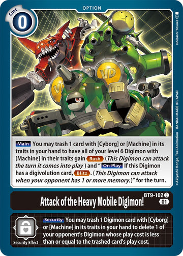 Attack of the Heavy Mobile Digimon! [BT9-102 C] [X Record]