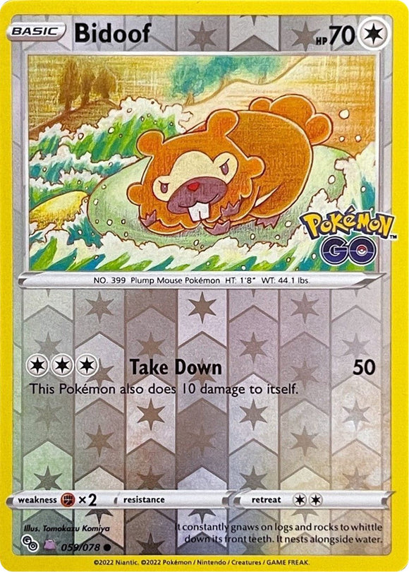 Bidoof (Peelable Ditto) [059/078] [Pokemon GO] Reverse Holofoil