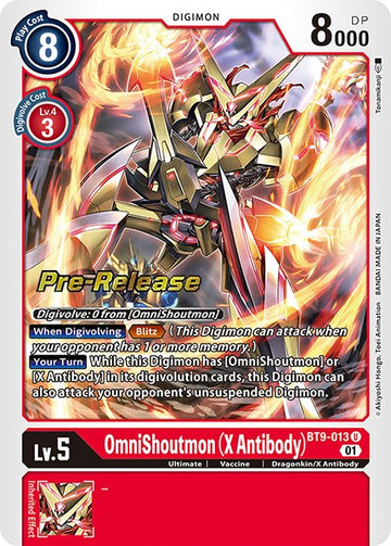 OmniShoutmon (X Antibody) [BT9-013] [X Record Pre-Release Cards] Foil