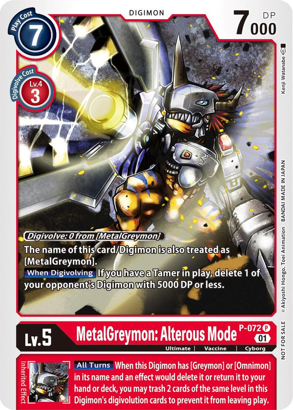 MetalGreymon: Alterous Mode [P-072] [Digimon Promotion Cards] Foil
